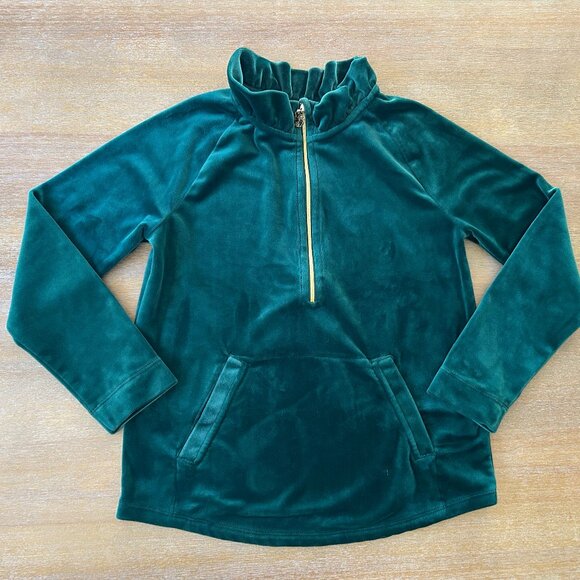 Pre-owned Lilly Pulitzer Girls Little Skipper Velour Pullover, Size 8-10Y - Picture 1 of 6